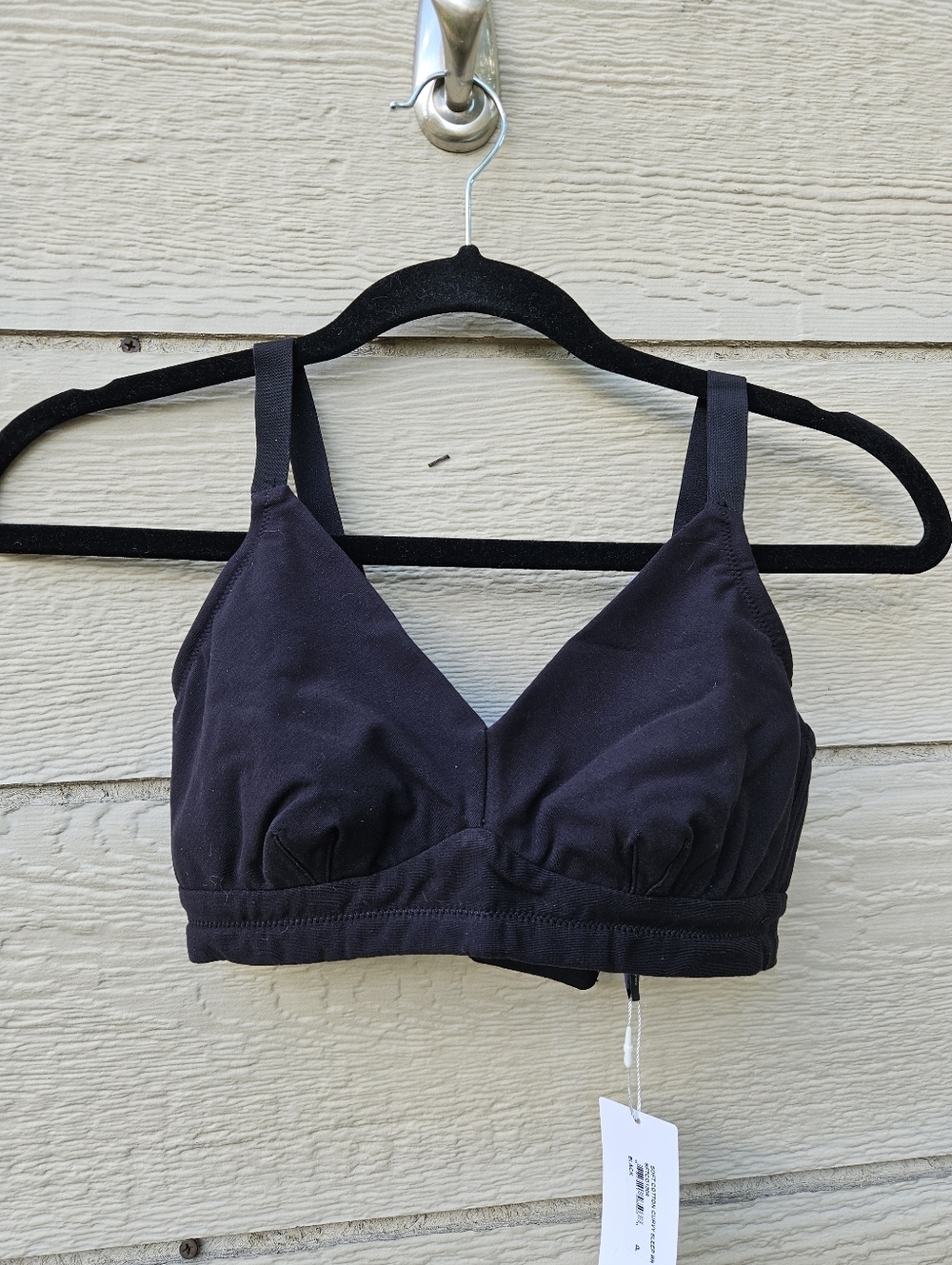 NWT Cosabella black soft cotton curvy sleep bra size P 28DD to 30F